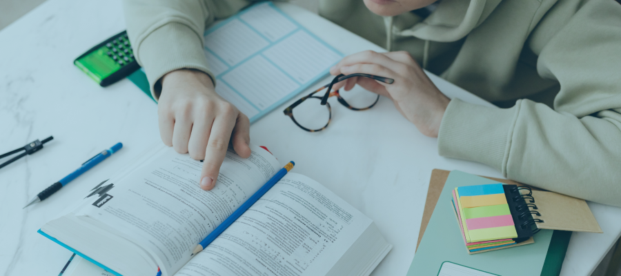 student with books